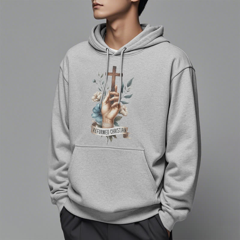 Christianartworkshop Klassischer farbiger Hoodie im reformierten christlichen Stil, gefüttert mit Polyester, Fleece-Futter - image 33