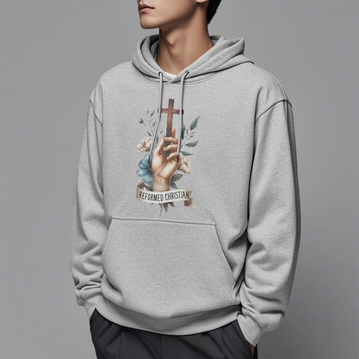 Christianartworkshop Klassischer farbiger Hoodie im reformierten christlichen Stil, gefüttert mit Polyester, Fleece-Futter - image 33