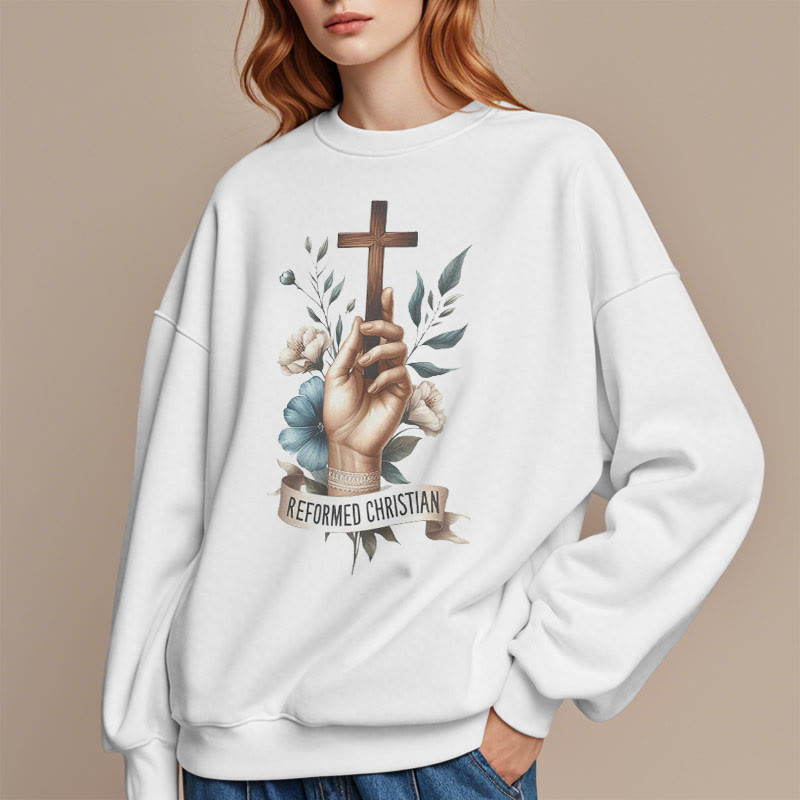 Christianartworkshop Klassisches farbiges Sweatshirt im reformierten christlichen Stil, gefüttert mit Polyester - image 1