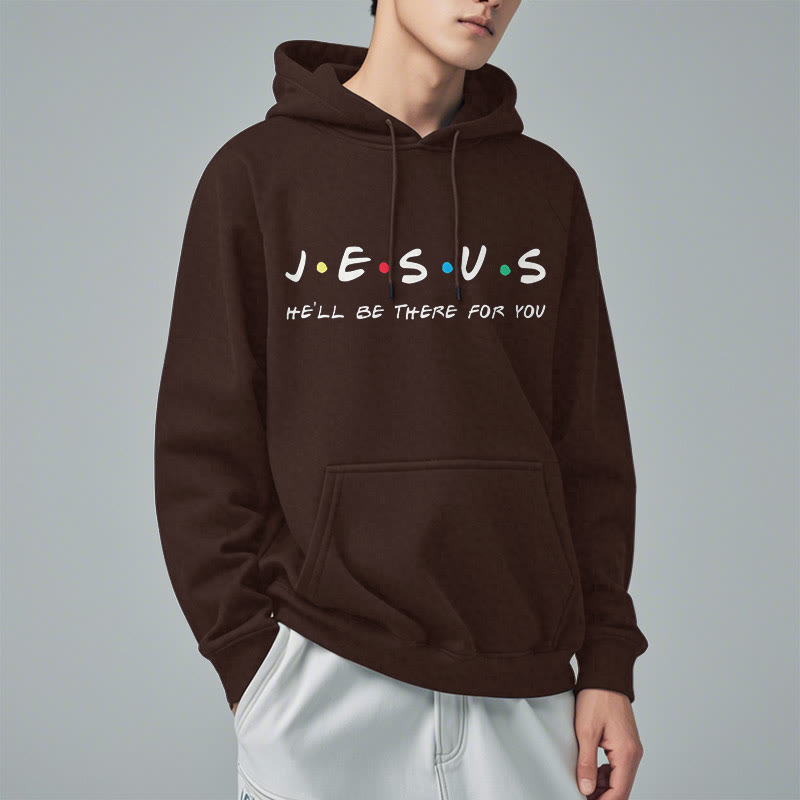 Christianartworkshop Moderner Stil Jesus, er wird für dich da sein, Polyester-Kapuzenpullover mit Fleecefutter