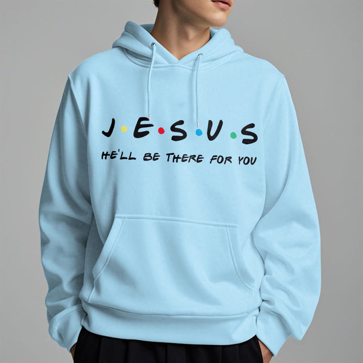 Christianartworkshop Moderner Stil Jesus, er wird für dich da sein, Polyester-Kapuzenpullover mit Fleecefutter