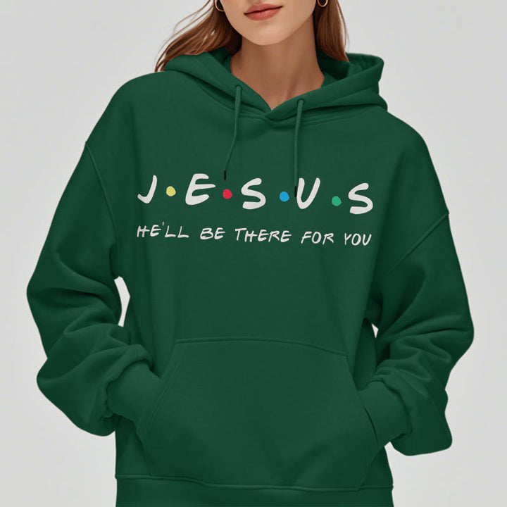 Christianartworkshop Moderner Stil Jesus, er wird für dich da sein, Polyester-Kapuzenpullover mit Fleecefutter