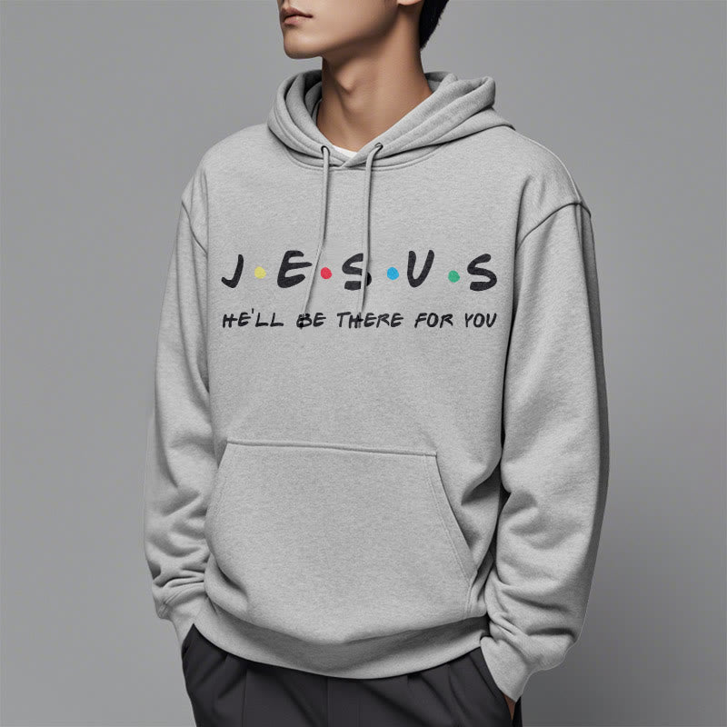 Christianartworkshop Moderner Stil Jesus, er wird für dich da sein, Polyester-Kapuzenpullover mit Fleecefutter