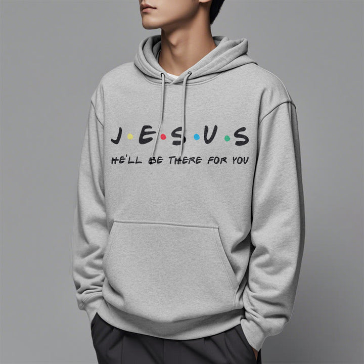 Christianartworkshop Moderner Stil Jesus, er wird für dich da sein, Polyester-Kapuzenpullover mit Fleecefutter