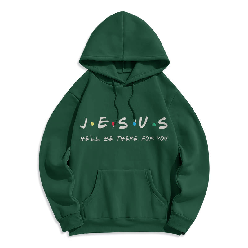 Christianartworkshop Moderner Stil Jesus, er wird für dich da sein, Polyester-Kapuzenpullover mit Fleecefutter