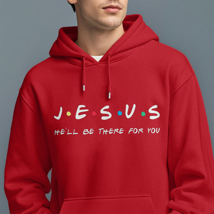 Christianartworkshop Moderner Stil Jesus, er wird für dich da sein, Polyester-Kapuzenpullover mit Fleecefutter