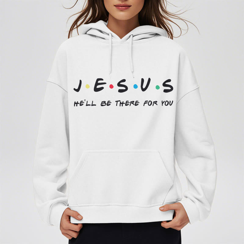 Christianartworkshop Moderner Stil Jesus, er wird für dich da sein, Polyester-Kapuzenpullover mit Fleecefutter