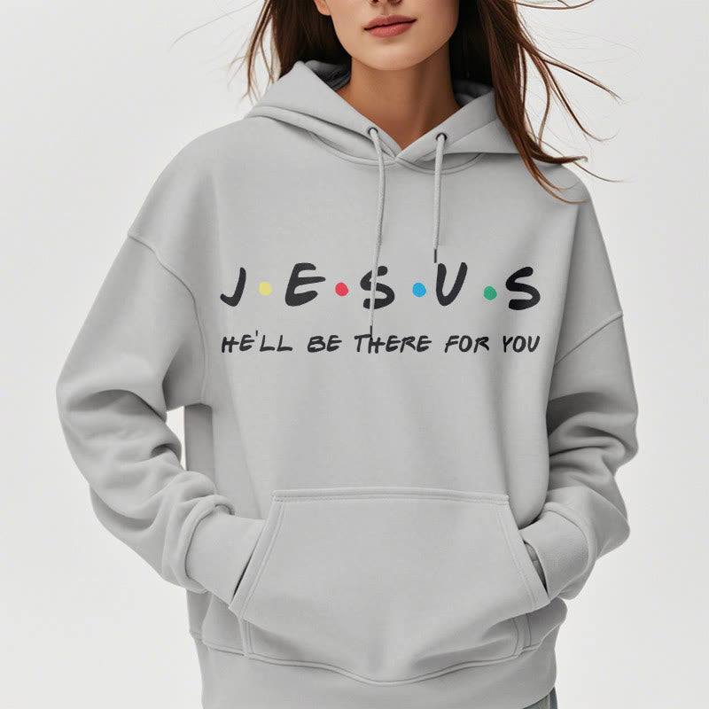 Christianartworkshop Moderner Stil Jesus, er wird für dich da sein, Polyester-Kapuzenpullover mit Fleecefutter