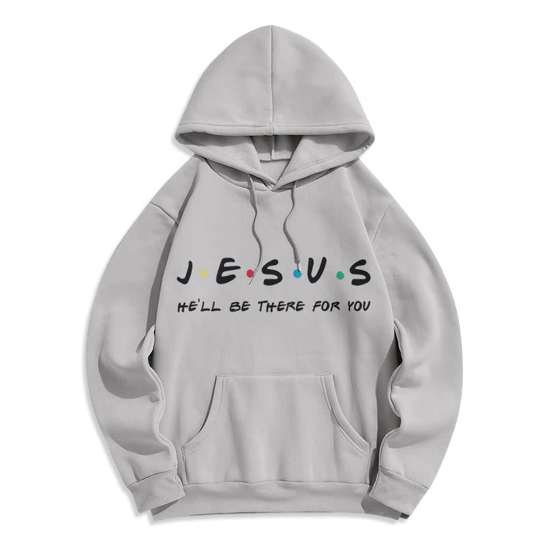 Christianartworkshop Moderner Stil Jesus, er wird für dich da sein, Polyester-Kapuzenpullover mit Fleecefutter