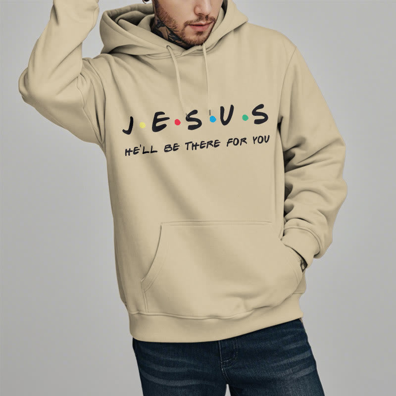 Christianartworkshop Moderner Stil Jesus, er wird für dich da sein, Polyester-Kapuzenpullover mit Fleecefutter
