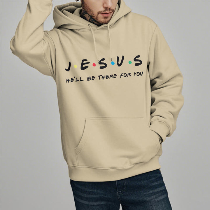 Christianartworkshop Moderner Stil Jesus, er wird für dich da sein, Polyester-Kapuzenpullover mit Fleecefutter