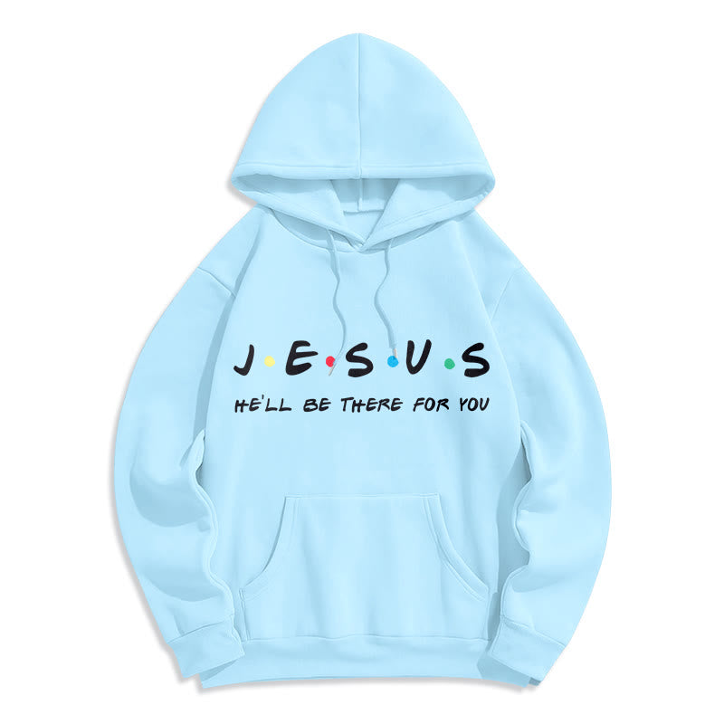 Christianartworkshop Moderner Stil Jesus, er wird für dich da sein, Polyester-Kapuzenpullover mit Fleecefutter