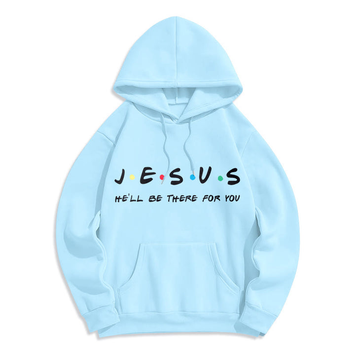 Christianartworkshop Moderner Stil Jesus, er wird für dich da sein, Polyester-Kapuzenpullover mit Fleecefutter