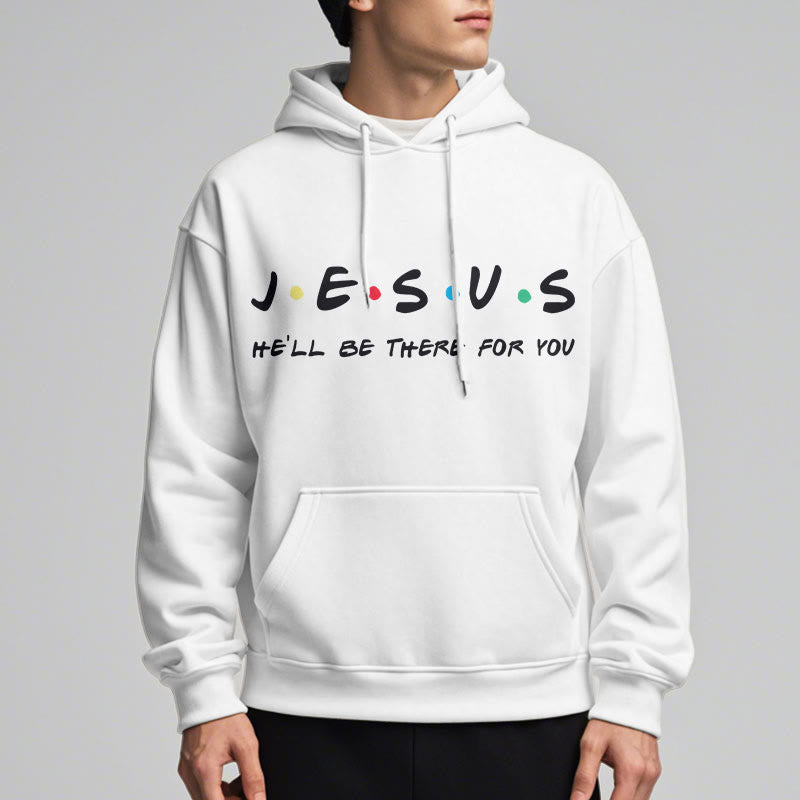 Christianartworkshop Moderner Stil Jesus, er wird für dich da sein, Polyester-Kapuzenpullover mit Fleecefutter