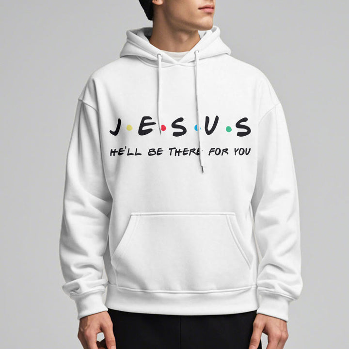 Christianartworkshop Moderner Stil Jesus, er wird für dich da sein, Polyester-Kapuzenpullover mit Fleecefutter