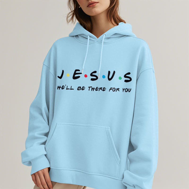Christianartworkshop Moderner Stil Jesus, er wird für dich da sein, Polyester-Kapuzenpullover mit Fleecefutter