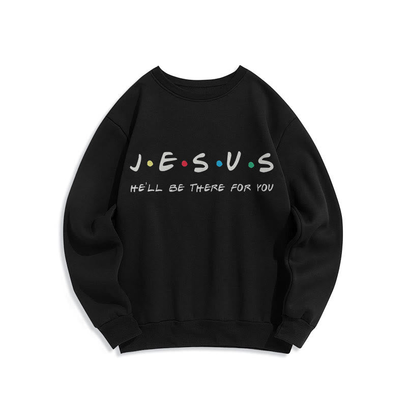 Christianartworkshop Moderner Stil Jesus He'll Be There For You Polyester-Sweatshirt mit Fleecefutter - Schwarz - 2XL - image 5
