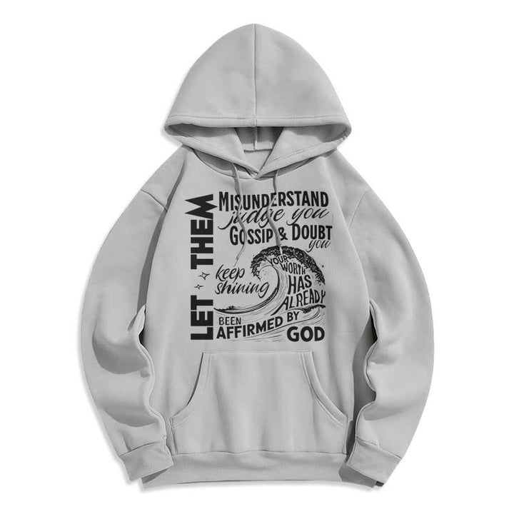 Christianartworkshop Moderner Stil Affirmed By God Fleece-gefütterter Polyester-Kapuzenpullover - Grau - 2XL - image 30