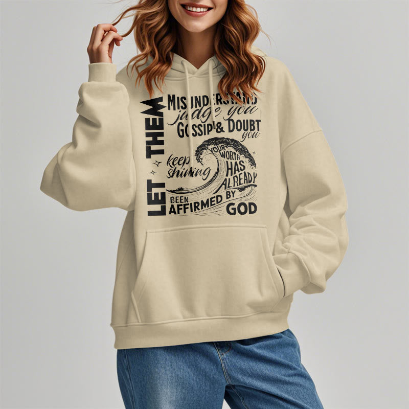 Christianartworkshop Moderner Stil Affirmed By God Fleece-gefütterter Polyester-Kapuzenpullover