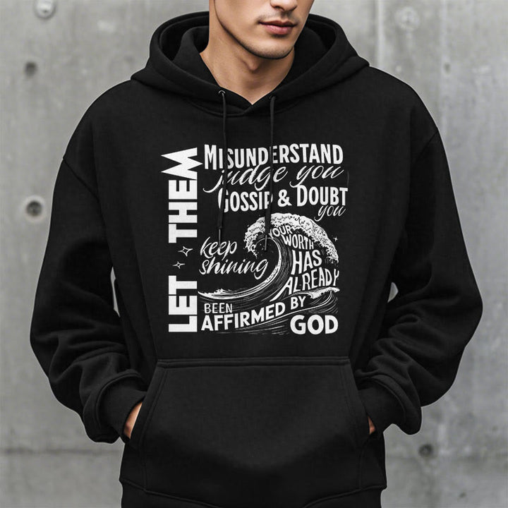 Christianartworkshop Moderner Stil Affirmed By God Fleece-gefütterter Polyester-Kapuzenpullover