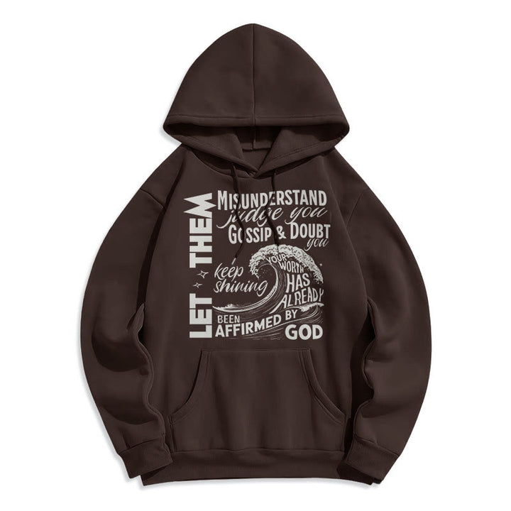 Christianartworkshop Moderner Stil Affirmed By God Fleece-gefütterter Polyester-Kapuzenpullover - Braun - 2XL - image 15