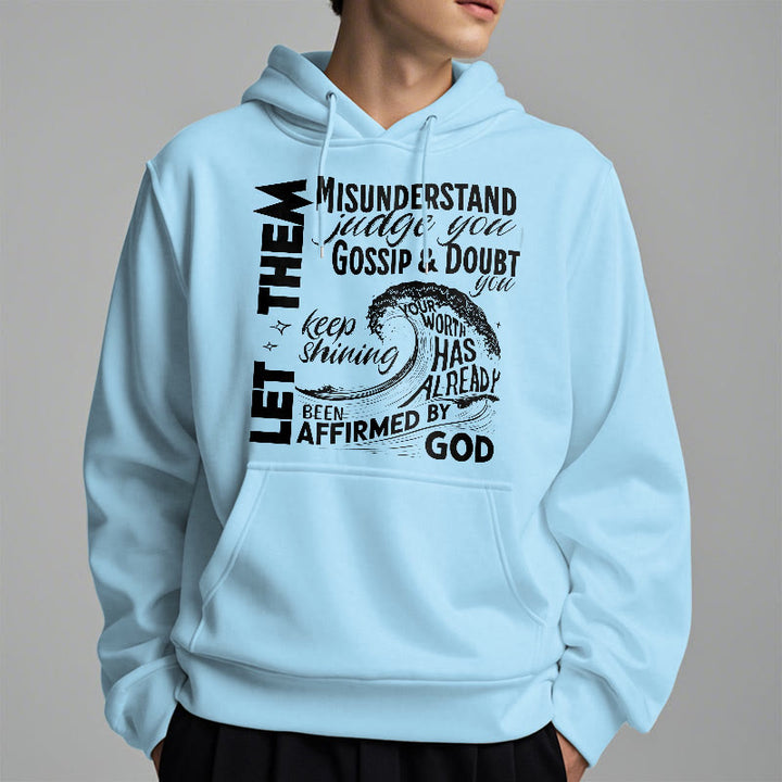 Christianartworkshop Moderner Stil Affirmed By God Fleece-gefütterter Polyester-Kapuzenpullover