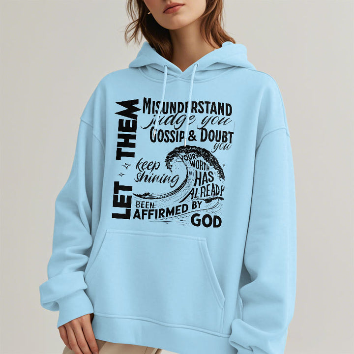 Christianartworkshop Moderner Stil Affirmed By God Fleece-gefütterter Polyester-Kapuzenpullover