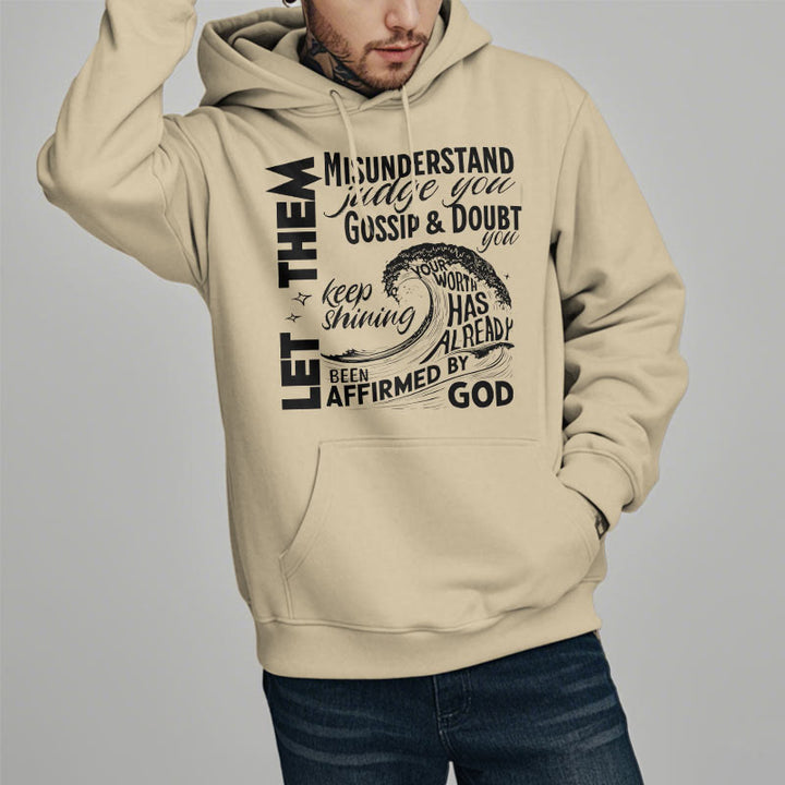 Christianartworkshop Moderner Stil Affirmed By God Fleece-gefütterter Polyester-Kapuzenpullover