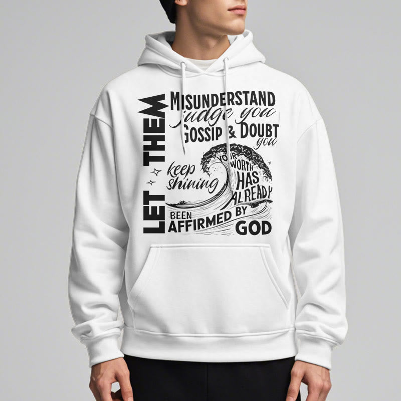 Christianartworkshop Moderner Stil Affirmed By God Fleece-gefütterter Polyester-Kapuzenpullover
