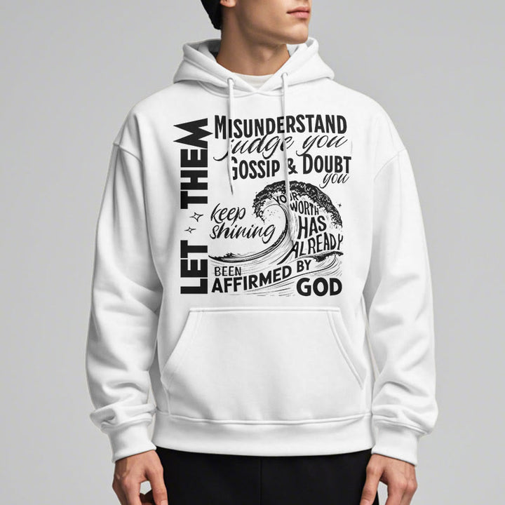 Christianartworkshop Moderner Stil Affirmed By God Fleece-gefütterter Polyester-Kapuzenpullover
