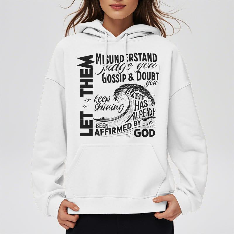 Christianartworkshop Moderner Stil Affirmed By God Fleece-gefütterter Polyester-Kapuzenpullover