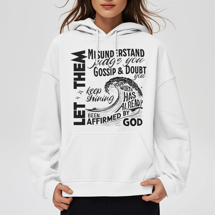 Christianartworkshop Moderner Stil Affirmed By God Fleece-gefütterter Polyester-Kapuzenpullover