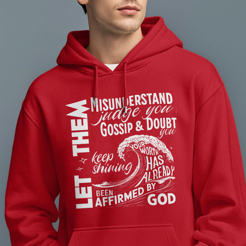 Christianartworkshop Moderner Stil Affirmed By God Fleece-gefütterter Polyester-Kapuzenpullover