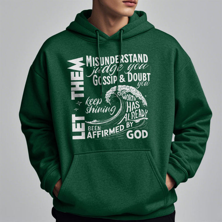 Christianartworkshop Moderner Stil Affirmed By God Fleece-gefütterter Polyester-Kapuzenpullover