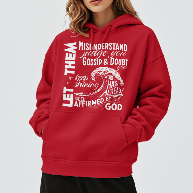 Christianartworkshop Moderner Stil Affirmed By God Fleece-gefütterter Polyester-Kapuzenpullover