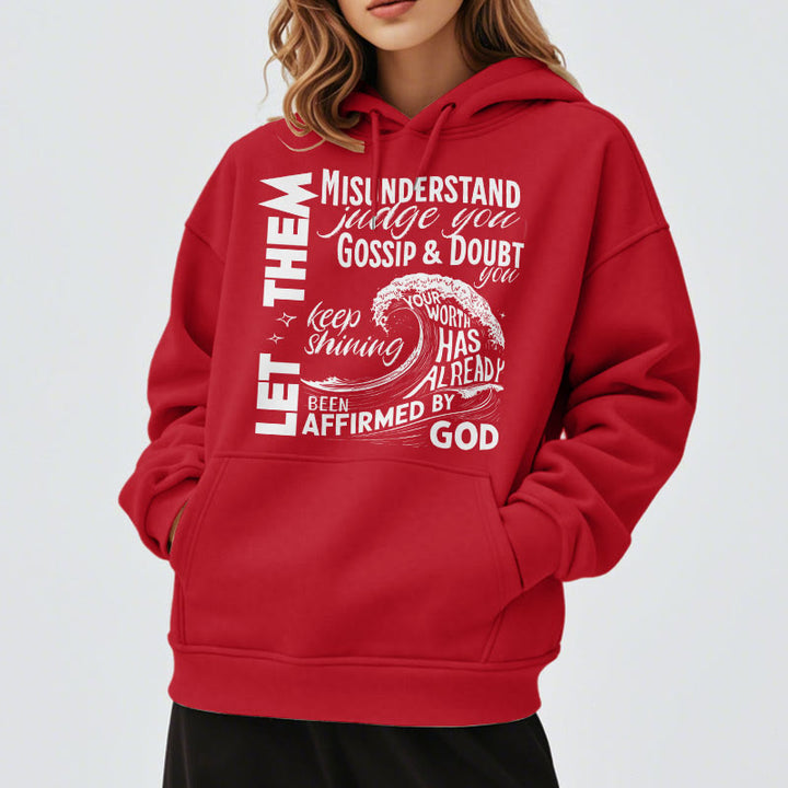 Christianartworkshop Moderner Stil Affirmed By God Fleece-gefütterter Polyester-Kapuzenpullover