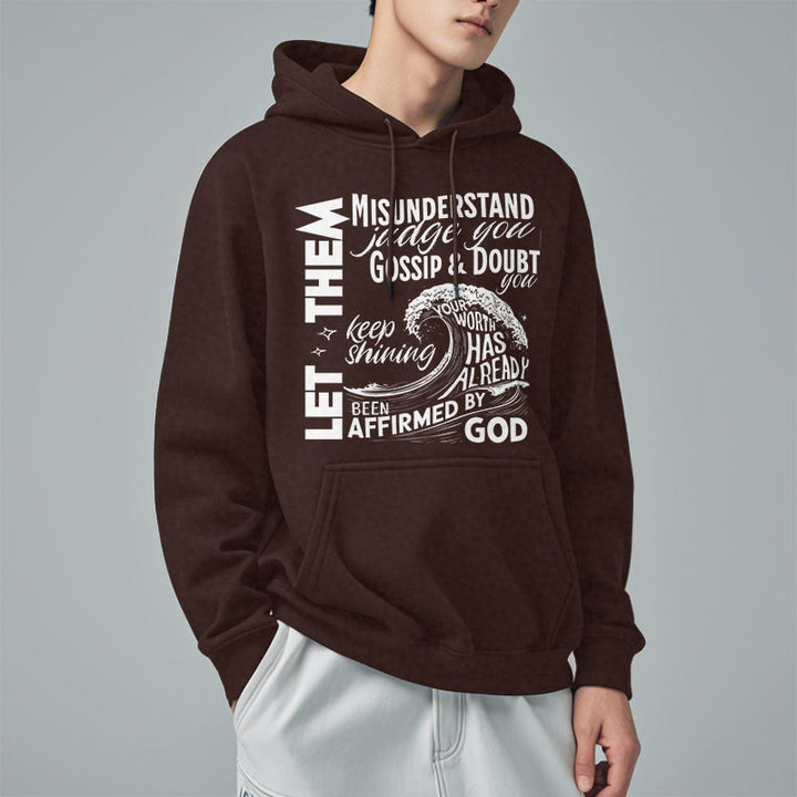 Christianartworkshop Moderner Stil Affirmed By God Fleece-gefütterter Polyester-Kapuzenpullover - image 17