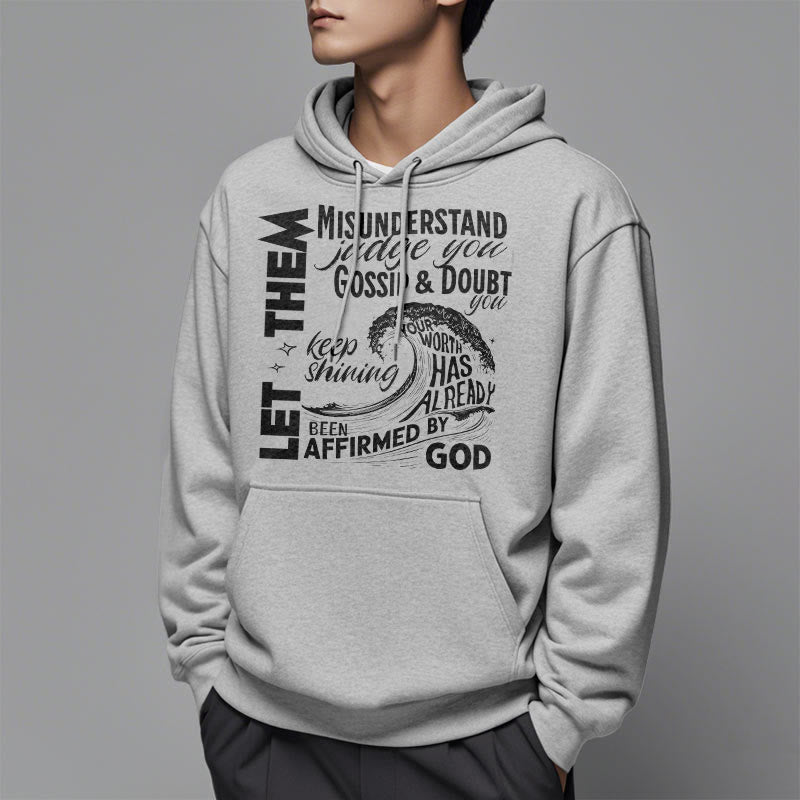 Christianartworkshop Moderner Stil Affirmed By God Fleece-gefütterter Polyester-Kapuzenpullover