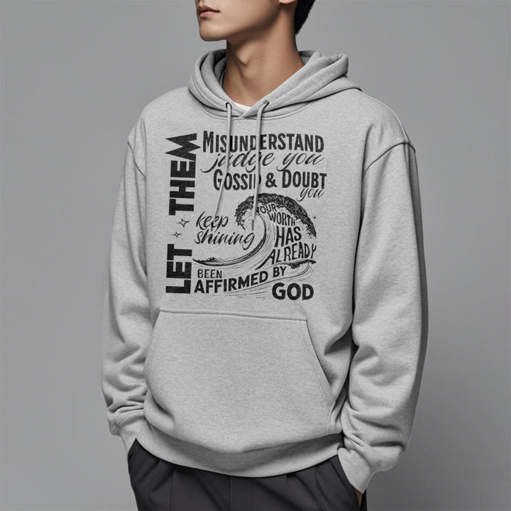 Christianartworkshop Moderner Stil Affirmed By God Fleece-gefütterter Polyester-Kapuzenpullover