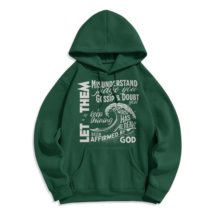 Christianartworkshop Moderner Stil Affirmed By God Fleece-gefütterter Polyester-Kapuzenpullover - Grün - 2XL - image 20