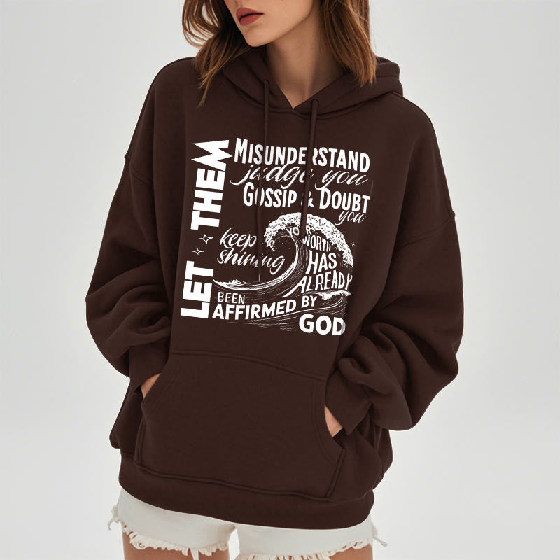 Christianartworkshop Moderner Stil Affirmed By God Fleece-gefütterter Polyester-Kapuzenpullover