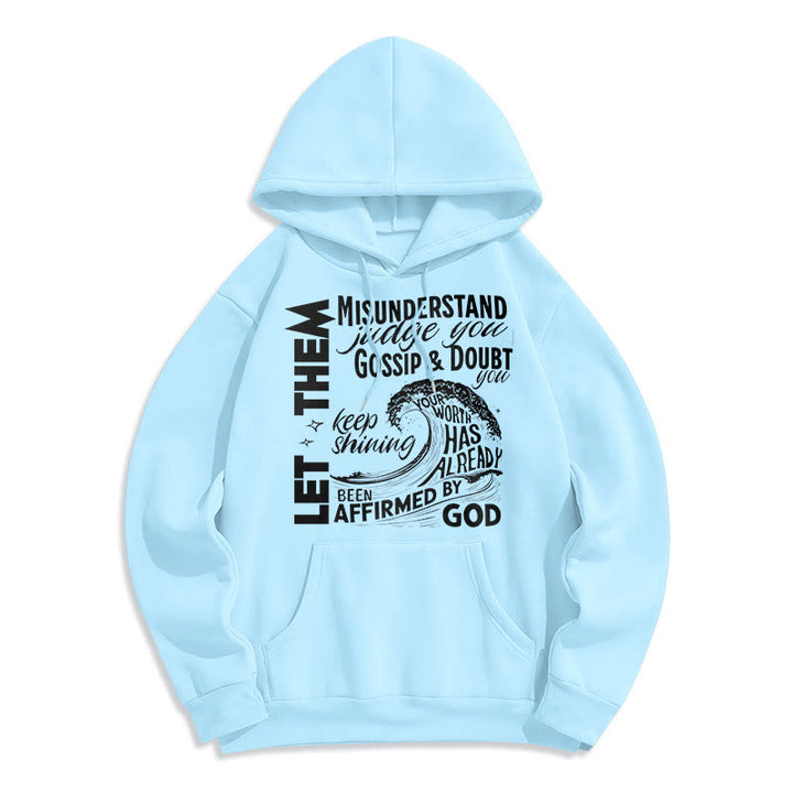 Christianartworkshop Moderner Stil Affirmed By God Fleece-gefütterter Polyester-Kapuzenpullover - Blau - 2XL - image 25
