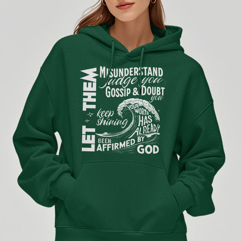 Christianartworkshop Moderner Stil Affirmed By God Fleece-gefütterter Polyester-Kapuzenpullover