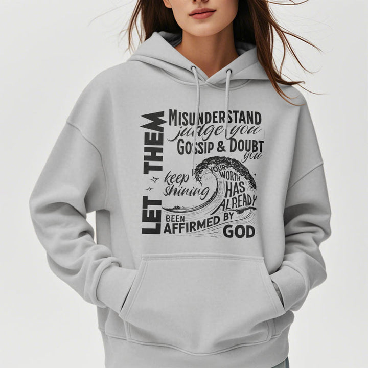 Christianartworkshop Moderner Stil Affirmed By God Fleece-gefütterter Polyester-Kapuzenpullover