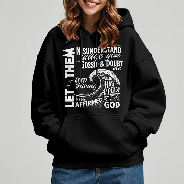 Christianartworkshop Moderner Stil Affirmed By God Fleece-gefütterter Polyester-Kapuzenpullover - image 7