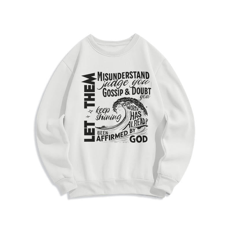 Christianartworkshop Moderner Stil Affirmed By God Fleece-gefüttertes Polyester-Sweatshirt