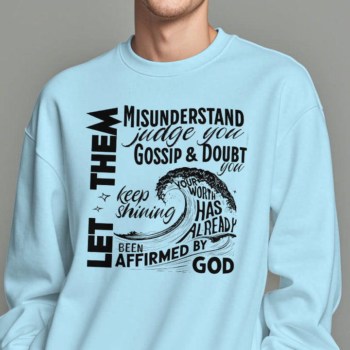 Christianartworkshop Moderner Stil Affirmed By God Fleece-gefüttertes Polyester-Sweatshirt