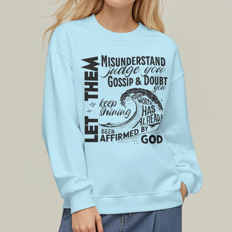Christianartworkshop Moderner Stil Affirmed By God Fleece-gefüttertes Polyester-Sweatshirt