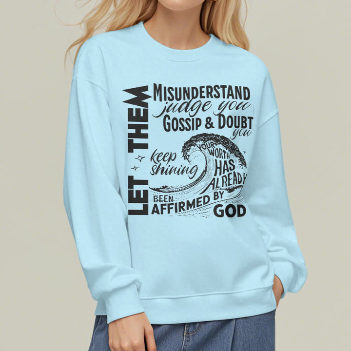 Christianartworkshop Moderner Stil Affirmed By God Fleece-gefüttertes Polyester-Sweatshirt