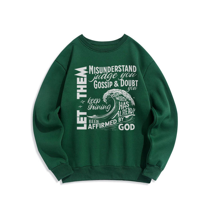 Christianartworkshop Moderner Stil Affirmed By God Fleece-gefüttertes Polyester-Sweatshirt - Grün - 2XL - image 20